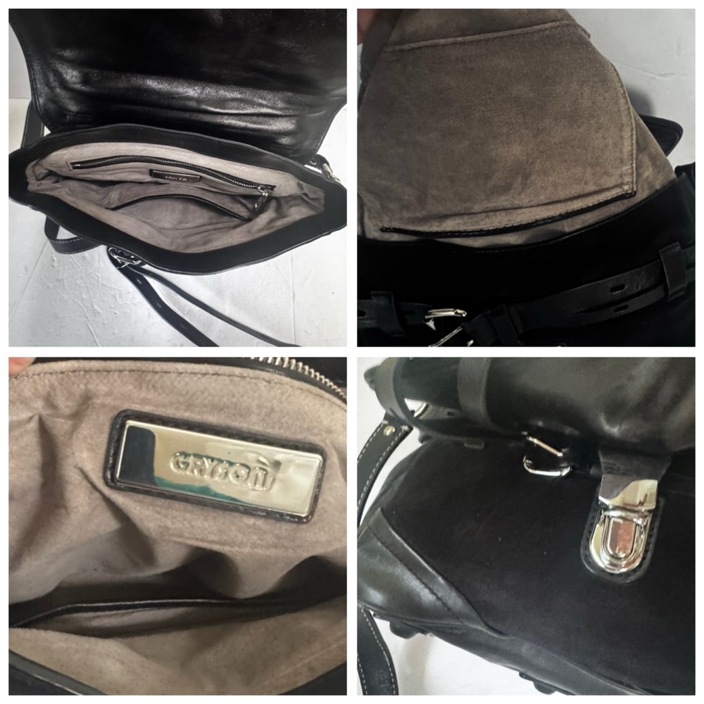 Joy Gryson NEW Ellie Suede Leather Satchel Shoulder Bag Buckle Saddle Crossbody - Picture 9 of 16